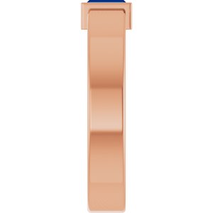 14K Rose Gold Lab-Grown Blue Sapphire  Bezel-Set Ring Size 4.5 – image 4