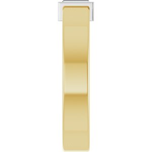 14K Yellow/White Gold 4x2 mm Straight Baguette Bezel-Set Ring Mounting Size 4.5 – image 7