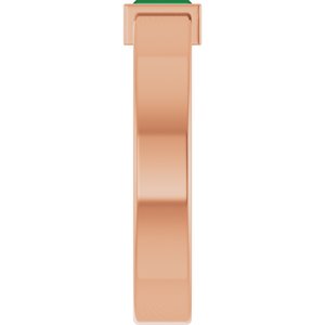 14K Rose Gold Lab-Grown Emerald  Bezel-Set Ring Size 4.5 – image 4