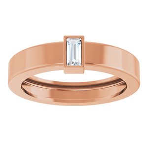 14K Rose Gold Lab-Grown Diamond  Bezel-Set Ring Size 5.5 – image 3