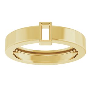 14K Yellow Gold 4x2 mm Straight Baguette Bezel-Set Ring Mounting Size 5.5 – image 6