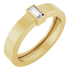14K Yellow Gold Lab-Grown Diamond  Bezel-Set Ring Size 5.5
