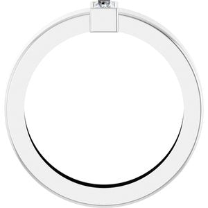 14K White Gold Lab-Grown Diamond  Bezel-Set Ring Size 5.5 – image 2