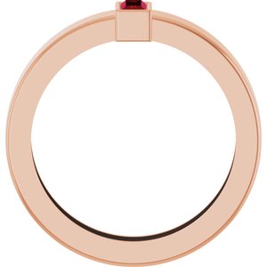 14K Rose Gold Lab-Grown Ruby  Bezel-Set Ring Size 5.5 – image 2