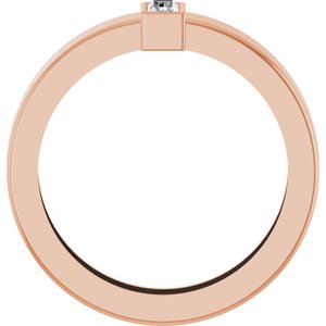 14K Rose Gold Natural Diamond  Bezel-Set Ring Size 5.5 – image 2