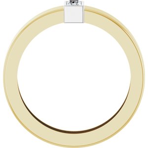 14K Yellow/White Gold Lab-Grown Diamond  Bezel-Set Ring Size 5.5 – image 2