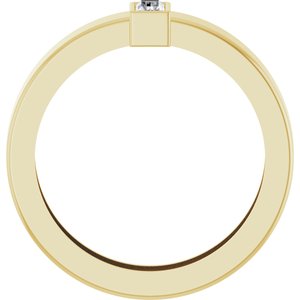 14K Yellow Gold 4x2 mm Straight Baguette Bezel-Set Ring Mounting Size 5.5 – image 3
