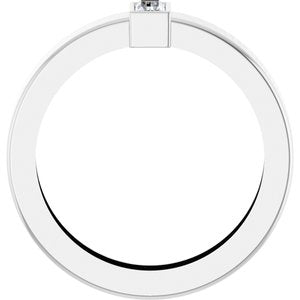 14K White Gold Lab-Grown Diamond  Bezel-Set Ring Size 5 – image 2