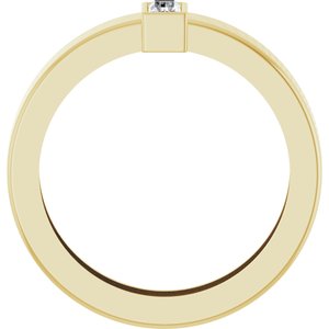 14K Yellow Gold Natural Diamond  Bezel-Set Ring Size 5 – image 2