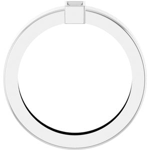 14K White Gold 4x2 mm Straight Baguette Bezel-Set Ring Mounting Size 5 – image 4