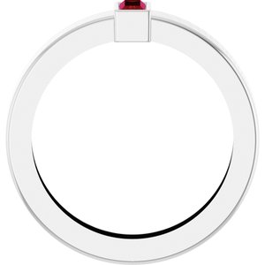 14K White Gold Lab-Grown Ruby  Bezel-Set Ring Size 5 – image 2