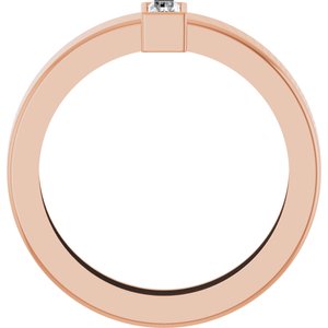 14K Rose Gold 4x2 mm Straight Baguette Bezel-Set Ring Mounting Size 5 – image 3