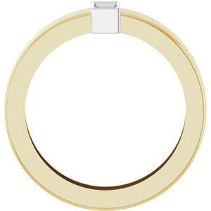 14K Yellow/White Gold 4x2 mm Straight Baguette Bezel-Set Ring Mounting Size 5 – image 4
