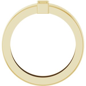 14K Yellow Gold 4x2 mm Straight Baguette Bezel-Set Ring Mounting Size 5 – image 4