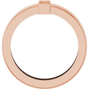 14K Rose Gold 4x2 mm Straight Baguette Bezel-Set Ring Mounting Size 5 – image 4