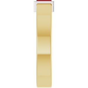 14K Yellow/White Gold Lab-Grown Ruby  Bezel-Set Ring Size 5 – image 4