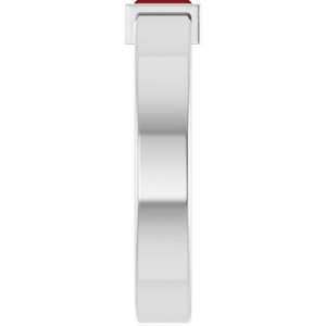 14K White Gold Lab-Grown Ruby  Bezel-Set Ring Size 5 – image 4