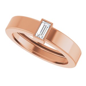 14K Rose Gold Natural Diamond  Bezel-Set Ring Size 5 – image 5
