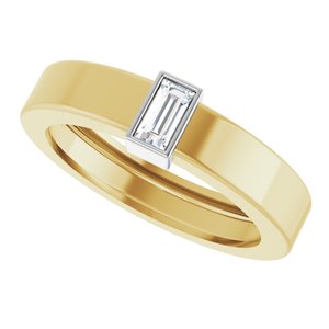 14K Yellow/White Gold Lab-Grown Diamond  Bezel-Set Ring Size 5 – image 5