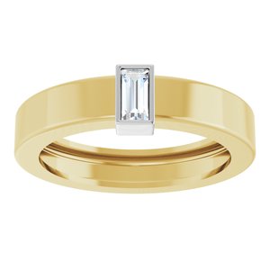 14K Yellow/White Gold Lab-Grown Diamond  Bezel-Set Ring Size 5 – image 3