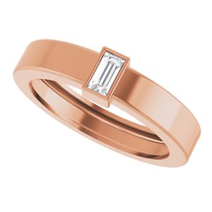 14K Rose Gold Lab-Grown Diamond  Bezel-Set Ring Size 6 – image 5