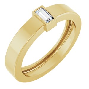 14K Yellow Gold Lab-Grown Diamond  Bezel-Set Ring Size 6