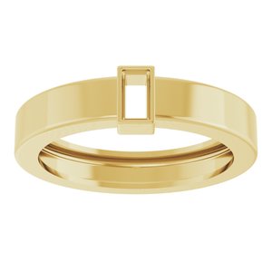 14K Yellow Gold 4x2 mm Straight Baguette Bezel-Set Ring Mounting Size 6 – image 6