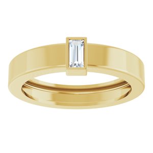 14K Yellow Gold Lab-Grown Diamond  Bezel-Set Ring Size 6 – image 3