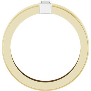 14K Yellow/White Gold 4x2 mm Straight Baguette Bezel-Set Ring Mounting Size 6 – image 4