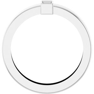 14K White Gold 4x2 mm Straight Baguette Bezel-Set Ring Mounting Size 6 – image 4