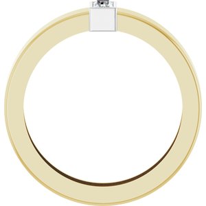 14K Yellow/White Gold Natural Diamond  Bezel-Set Ring Size 6 – image 2