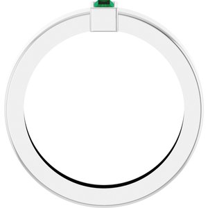 14K White Gold Lab-Grown Emerald  Bezel-Set Ring Size 6 – image 2