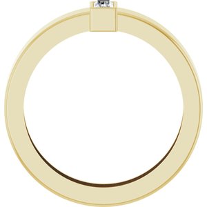 14K Yellow Gold Lab-Grown Diamond  Bezel-Set Ring Size 6 – image 2
