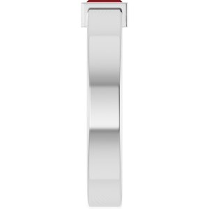14K White Gold Lab-Grown Ruby  Bezel-Set Ring Size 6 – image 4