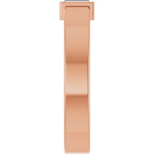 14K Rose Gold 4x2 mm Straight Baguette Bezel-Set Ring Mounting Size 6 – image 7