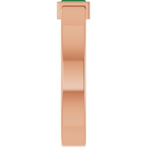 14K Rose Gold Lab-Grown Emerald  Bezel-Set Ring Size 6 – image 4