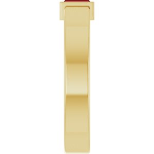 14K Yellow Gold Lab-Grown Ruby  Bezel-Set Ring Size 6 – image 4