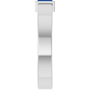 14K White Gold Lab-Grown Blue Sapphire  Bezel-Set Ring Size 6 – image 4