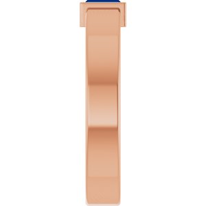 14K Rose Gold Lab-Grown Blue Sapphire  Bezel-Set Ring Size 6 – image 4