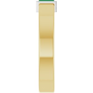 14K Yellow/White Gold Lab-Grown Emerald  Bezel-Set Ring Size 6 – image 4