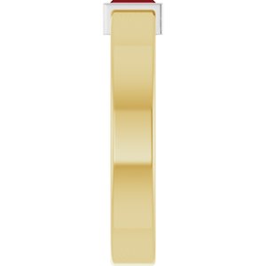 14K Yellow/White Gold Lab-Grown Ruby  Bezel-Set Ring Size 6 – image 4