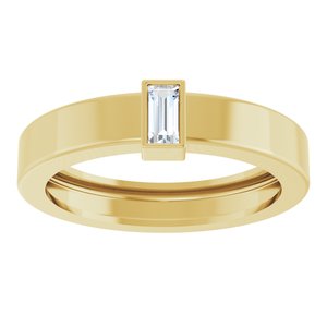 14K Yellow Gold Lab-Grown Diamond  Bezel-Set Ring Size 6.5 – image 3
