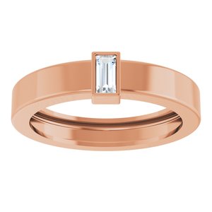 14K Rose Gold Lab-Grown Diamond  Bezel-Set Ring Size 6.5 – image 3