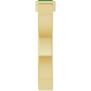 14K Yellow Gold Lab-Grown Emerald  Bezel-Set Ring Size 6.5 – image 4