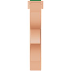 14K Rose Gold Lab-Grown Emerald  Bezel-Set Ring Size 6.5 – image 4