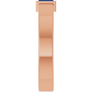 14K Rose Gold Lab-Grown Blue Sapphire  Bezel-Set Ring Size 6.5 – image 4