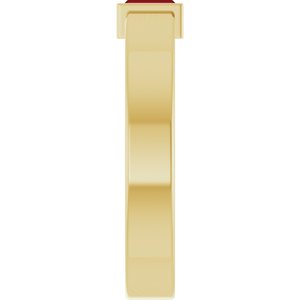14K Yellow Gold Lab-Grown Ruby  Bezel-Set Ring Size 6.5 – image 4