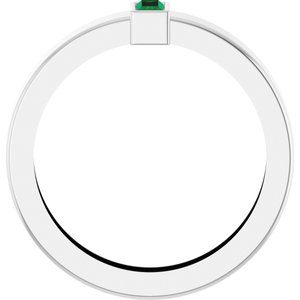 14K White Gold Lab-Grown Emerald  Bezel-Set Ring Size 6.5 – image 2