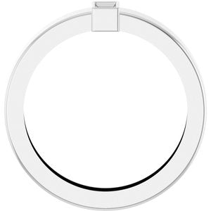 14K White Gold 4x2 mm Straight Baguette Bezel-Set Ring Mounting Size 6.5 – image 4