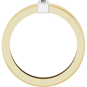 14K Yellow/White Gold Lab-Grown Diamond  Bezel-Set Ring Size 6.5 – image 2